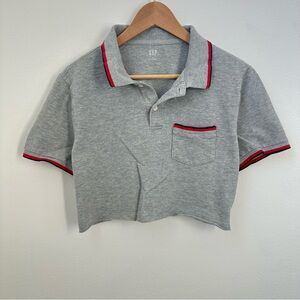 GAP Gray Polo Shirt with Red Accents